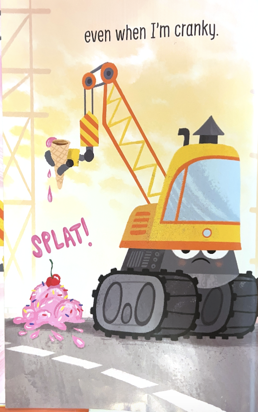 Cranky's ice cream falls with a splat.